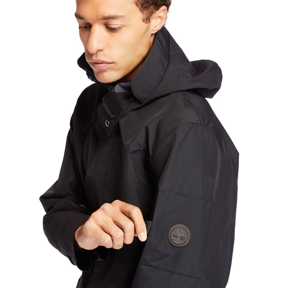 Timberland Mens Jackets Reversible Winter Overcoat - Black - India LE1570692